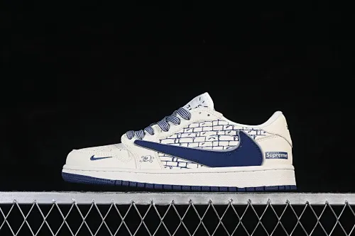 All categories Air Jordan Jordan series basketball shoes Air Jordan 1 Low high-end customized low-top sneakers Air Jordan 1 Low AJ1 Joe 1 joint midnight blue high-end customized low-top retro basketball shoes LD2028-067